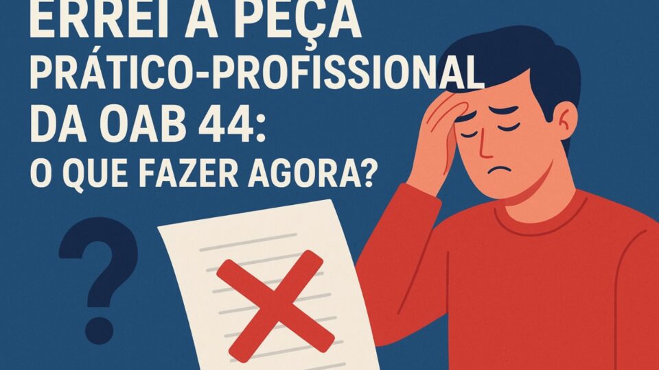 Errei a peça prático-profissional da OAB 44: o que fazer agora?